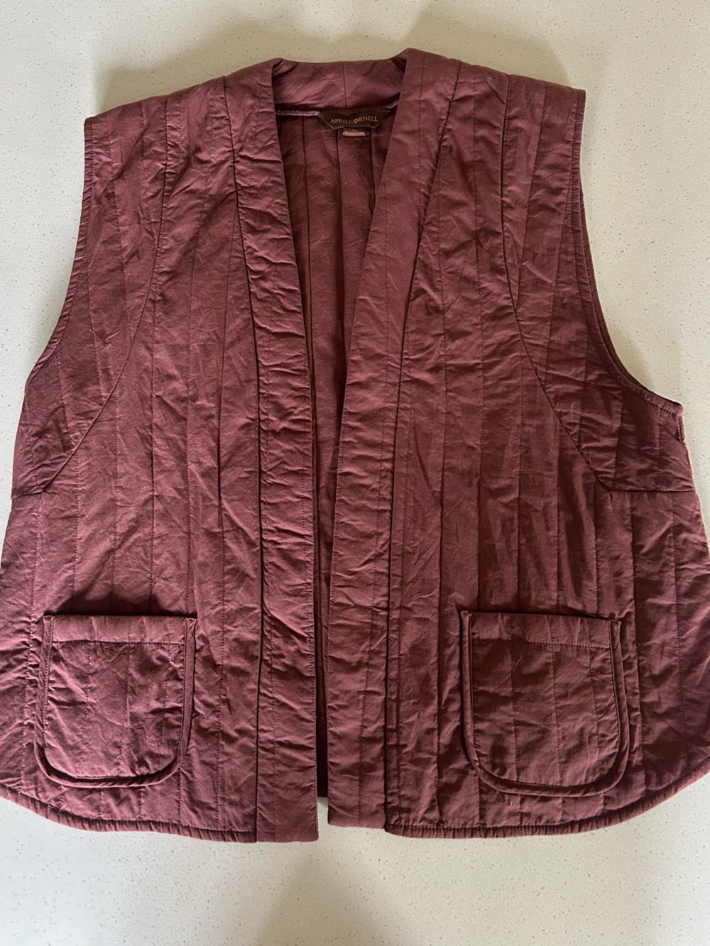 April Cornell Quilted Sleeveless Vest in Deep Wine